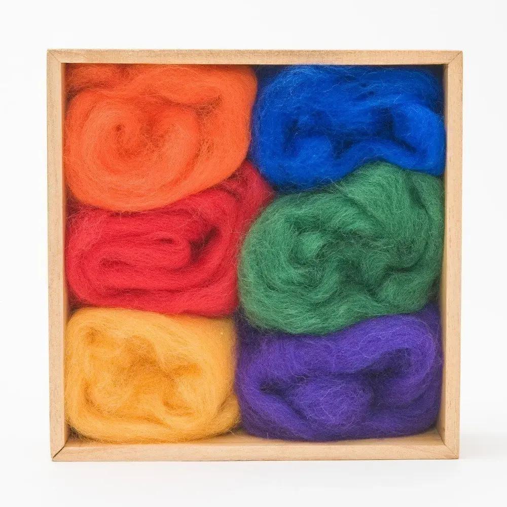 Craft Supplies, Art & School, Woolpets, Wool Roving, Set, Rainbow, 893351